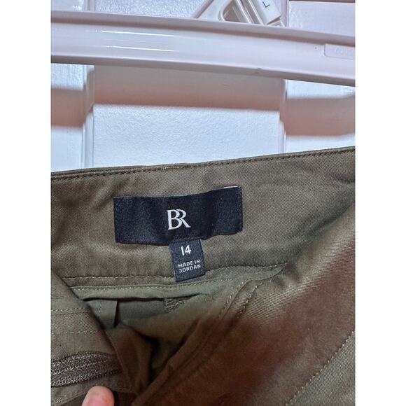 Banana Republic Cruz Pleated Wide Leg Chino Trousers Spiced Olive Green Size 14 - Picture 7 of 9